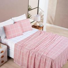 Jogo De Cama Austin Queen 04 Peças - Rosa - BIA ENXOVAIS