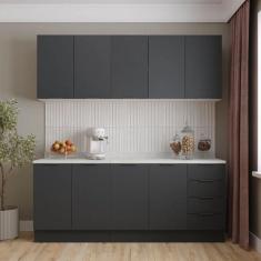 Cozinha Modulada 4 Peças com Tampo com Rodapé 2 Aéreos e 2 Balcões Ipa