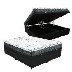 Cama Box Baú Casal Bipartido Colchão Mola Bonnel Prime Coil Detroit + 