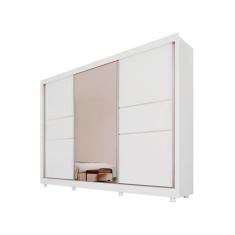 Guarda-roupa Casal com Espelho 3 Portas de Correr - 3 Gavetas Móveis E