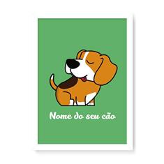Arte Maníacos Quadro Decorativo em Madeira Beagle Comic - 23x16,25cm (Moldura caixa em laca branca)