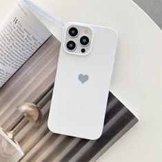 Candy Color Love Heart Phone Case Para iphone 14 13 12 Mini 11 Pro XS Max 8 7 Plus X XR SE 2 3 Silicone Soft TPU Back Cover, White, For iPhone 7 or 8
