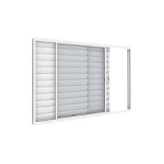 Janela Veneziana 3 Folhas 1,20m x 1m Sem Grade em Alumínio Branco com Vidro – Vitrolar