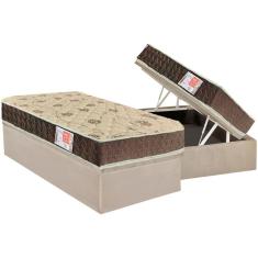 Conjunto Box Baú Solteiro: Colchão Espuma Orthoflex D33 Comfortpedic + Base CRC Suede Clean(88x188)