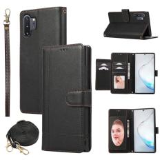 Dswteny Compatível com Samsung Galaxy Note 10 Plus Note10+ 5G Capa carteira com alça de pulso, alça transversal, capa de celular espelhada com suporte flip para Note10 + Notas 10+ Ten Not S10 10Plus
