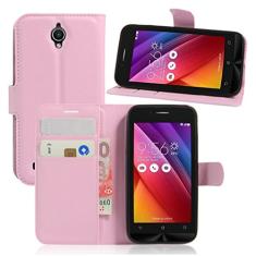 Capa ASUS ZenFone GO/ZC451TG, capa carteira flip de couro PU premium com compartimento para cartão, suporte e fecho magnético [capa interior à prova de choque de TPU] Compatível com ASUS ZenFone