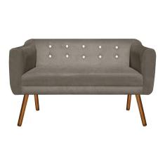 Sofá Retrô Namoradeira Julia 2 Lugares Suede Marrom Rato Com Strass - D\`rossi