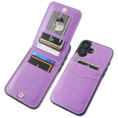 KIHUWEY Capa carteira compatível com iPhone 16 Plus com suporte para cartão de crédito, fecho magnético de couro premium com suporte, capa protetora resistente para iPhone 16 Plus de 6,7 polegadas