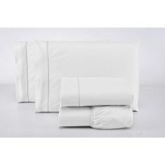 Lençol king size  avulso c/ elástico 100% algodão 200 fios branco - Ca
