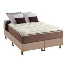 Cama Box Queen: Colchão Anatômico Anjos D28/Ag65 Star + Base Crc Suede Clean(158X198)