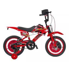 Bicicleta Moto Cross Infantil aro 16 Vermelha Unitoys