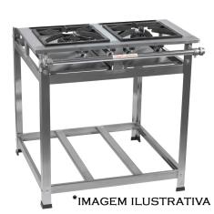 Fogão Industrial 2 Bocas 30x30 P7 Alta Pressão em Aço Inox