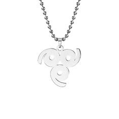 Colar WRLD Comtrute Juice, pingente de aço inoxidável fashion simples para fãs de jovens cantores (prata)