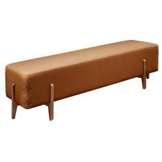 Recamier Eros Luxo Madeira Maciça Castellar Móbile Corino Caramelo Corino Caramelo