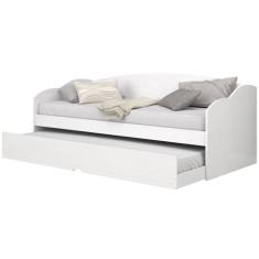 Bicama Solteiro Sofá Cama com Rodízios em MDF Funny Branco - Conquista