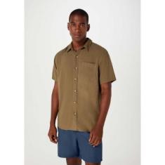 Camisa Básica Hering Manga Curta Slim Em Linho Masculina-Masculino