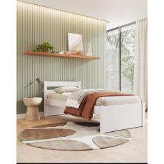 Cama Solteiro em Madeira Máciça 0,90x190cm Unique Yescasa Branco