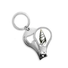 Cortador de unhas Marine Life preto padrão caracol cortador abridor chaveiro tesoura