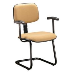 Cadeira Secretária Fixa Em S Com Braços Linha Square Amarelo - Design