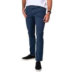 Calça Jeans Sarja Masculina Skinny Slim com Lycra Azul - 46