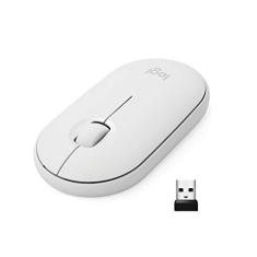 Mouse sem fio Logitech Pebble M350 com Clique Silencioso, Design Slim Ambidestro, Conexão USB ou Bluetooth e Pilha Inclusa - Branco