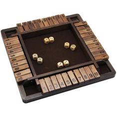 Jogo de dados Wooden Shut The Box, versão de mesa, jogo de tabuleiro Pub, 12 polegadas