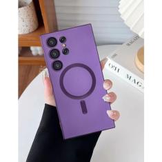 Yetagso Capa magnética para Samsung Galaxy S24 Ultra, silicone macio com proteção para câmera, antiarranhões, compatível com carregamento sem fio