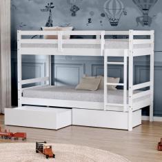 Beliche Infantil Dreams Com 02 Gavetas Madeira Maciça Branco Megamobilia