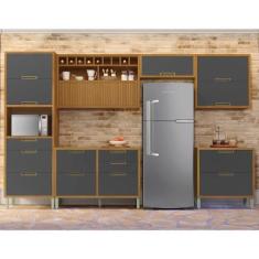 Cozinha 6 Peças Paneleiro Ripado Imperatriz 100% Mdf - Nesher Móveis