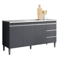 Balcão de Pia Andréia 150 cm Cinza Fosco - AJL - AJL Móveis