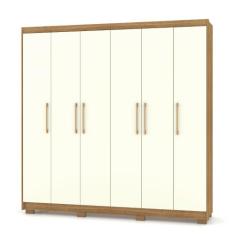 Guarda Roupa Casal Pernambuco 6 Portas Nature Champanhe Vila Rica