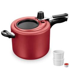 Panela de Pressão Antiaderente com Visor na Tampa 4,5L Alumínio MTA e 