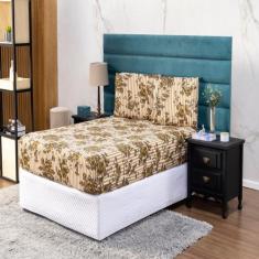 Lençol De Elástico Queen Malha Estampada Resistente Para Dia a Dia Avu