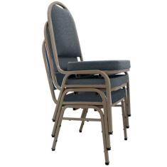 03 Cadeiras para Hotel e Auditório Linha Hotel Cinza