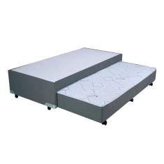 Cama Box Bicama Auxiliar Solteiro Suede Espuma 8cm 40x88x188 Cinza