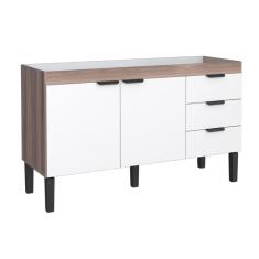 Balcão De Cozinha Para Pia 3 Gavetas Beruri Tamarindo Branco