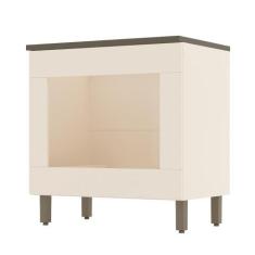 Balcão Forno Embutir Connect com Tampo Cooktop - Móveis Henn, Off Whit