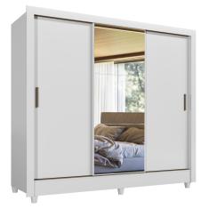 Guarda Roupas Casal com Espelho 3 Portas de Correr 2 Gavetas França Andirá