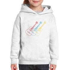 Moletom Infantil Violão Cores - Foca na Moda, Branco, 10