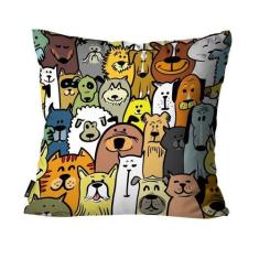 Capa para Almofada Mdecore Gato Cachorro Pets, Cachorros Colorida