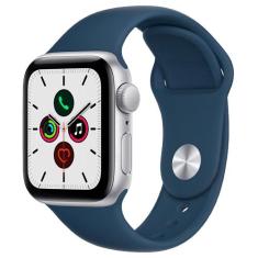 Apple Watch se (gps, 40mm) Caixa de Alumínio Prateada Pulseira Azul-Abissal