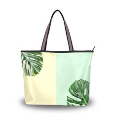 Bolsa de ombro My Daily feminina com folhas de palmeiras, Multi, Large
