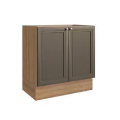 Balcão para Cozinha 80cm 2 Portas Classica Montana/Bronze
