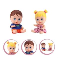 Linda Colecao Little Dolls Gemeos Divertoys Em Vinil