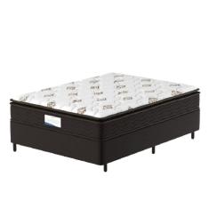 Cama Box Colchão Casal Molas Ensacadas Granville 138x188x66cm Marrom/branco Probel Marrom/branco