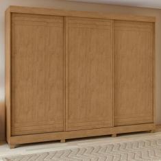 Guarda-roupa 3 Portas 4 Gavetas Nice com Pés Amêndoa Clean/Off White