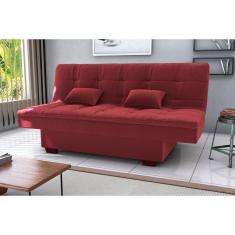 Sofá Cama Esmeralda Veludo Vinho E432 - Matrix