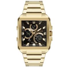 Relógio masculino technos digiana dourado bj3940aa/1p