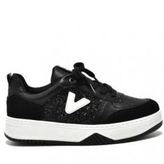 Tenis Via Marte Flatform Glam Preto-Feminino
