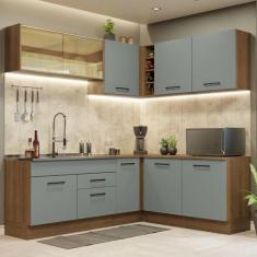 Cozinha Completa de Canto Madesa Agata 389001 com Armário e Balcão (Se